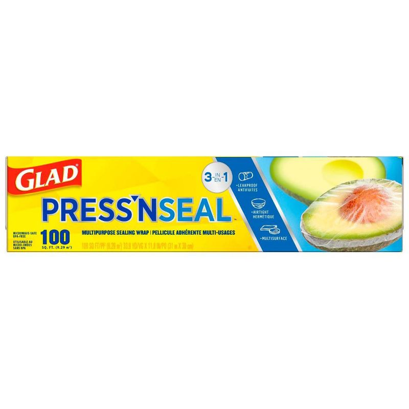 Glad Press'N Seal + Plastic Food Wrap - 100 sq ft