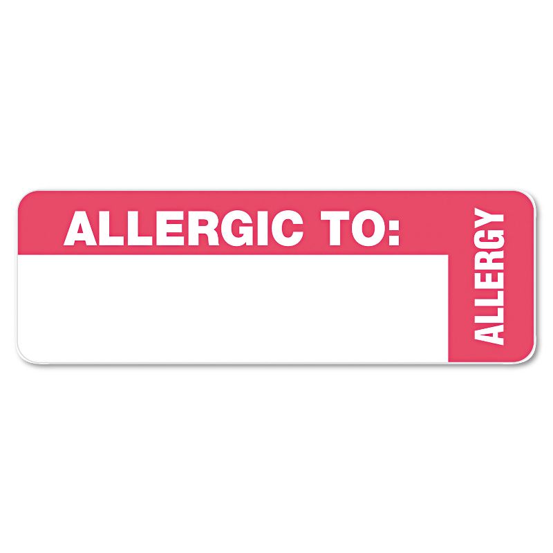 Tabbies Medical Labels for Allergy Warnings 1 x 3 White 500/Roll 40562