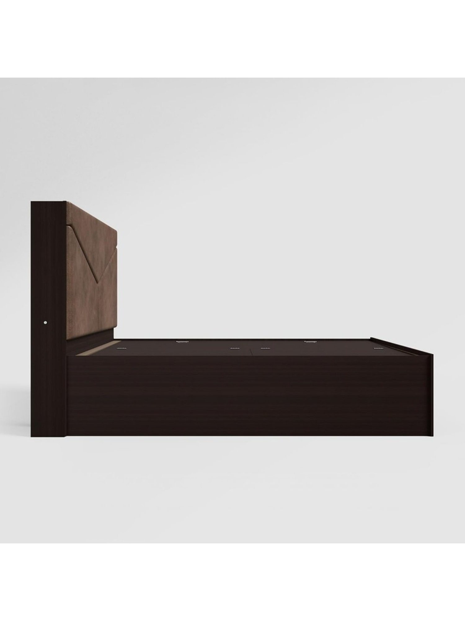 Godrej Interio Glory Morf Brown Engineered Wood Queen Size Bed with Box Storage - 1-Year Warranty