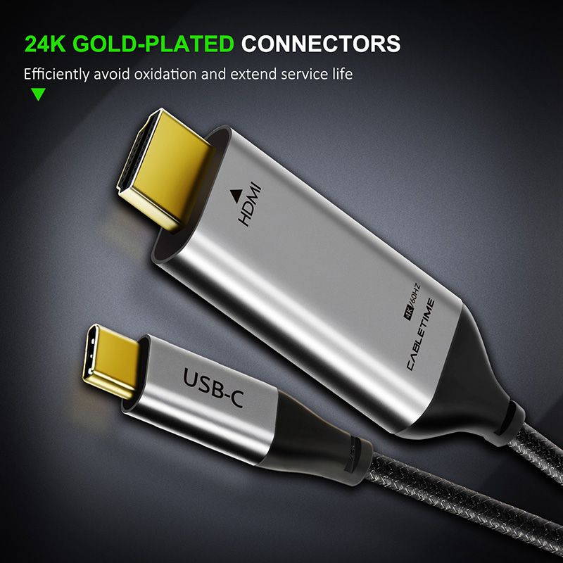 CABLETIME USB C to HDMI Cable 4k hdmi cable 4K 60Hz Type C HDMI  for Samsung
