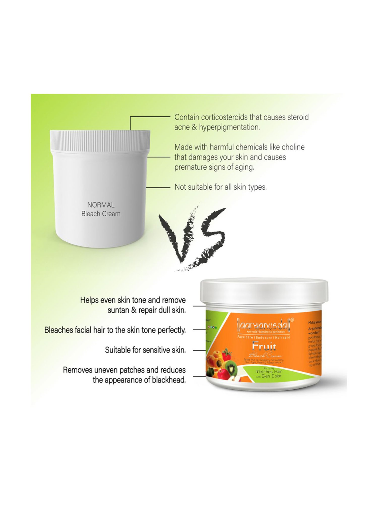 Aryanveda Fruit Bleach Cream (Pack of 4)