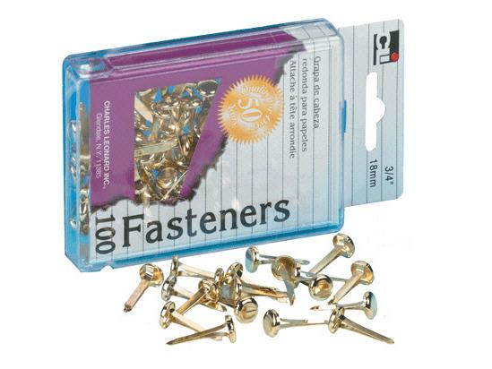 Brass Paper Fasteners 1 100/Box