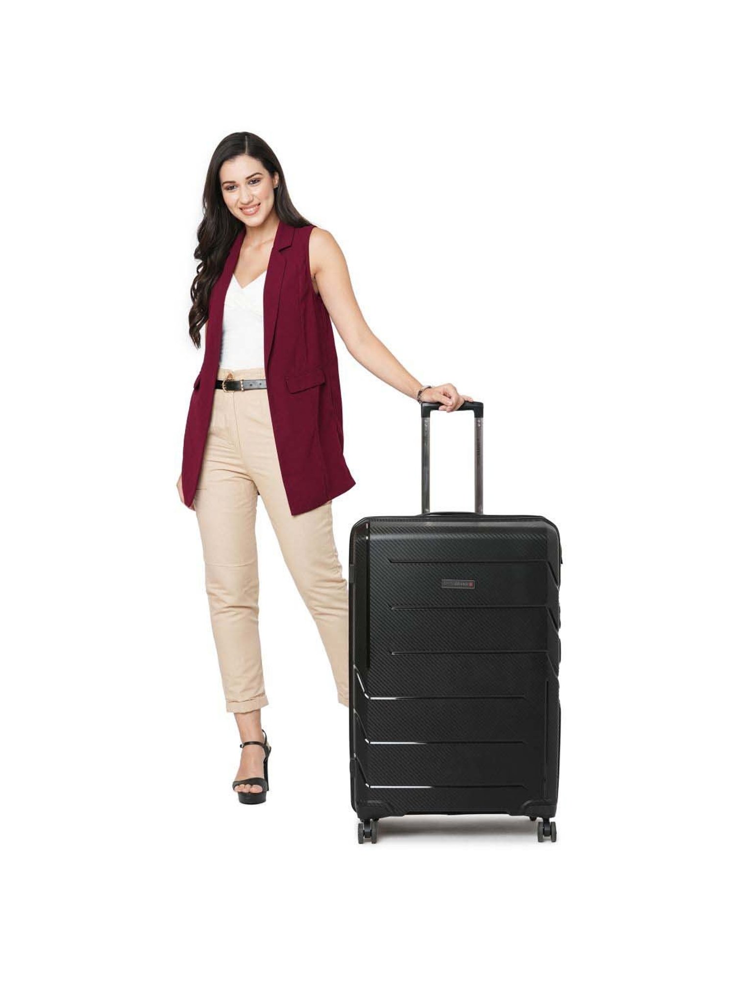 Swiss Brand Matterhorn Black Large Hard Trolley Bag - 29 cm