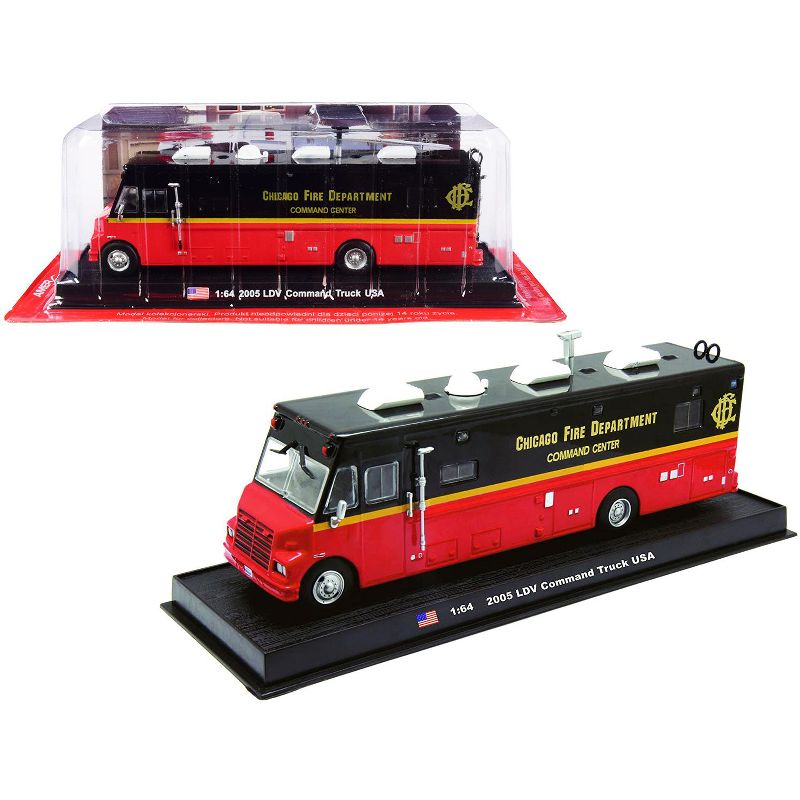 2005 LDV Command Fire Truck Red and Black "Chicago Fire Department" (Illinois) 1/64 Diecast Model by Amercom