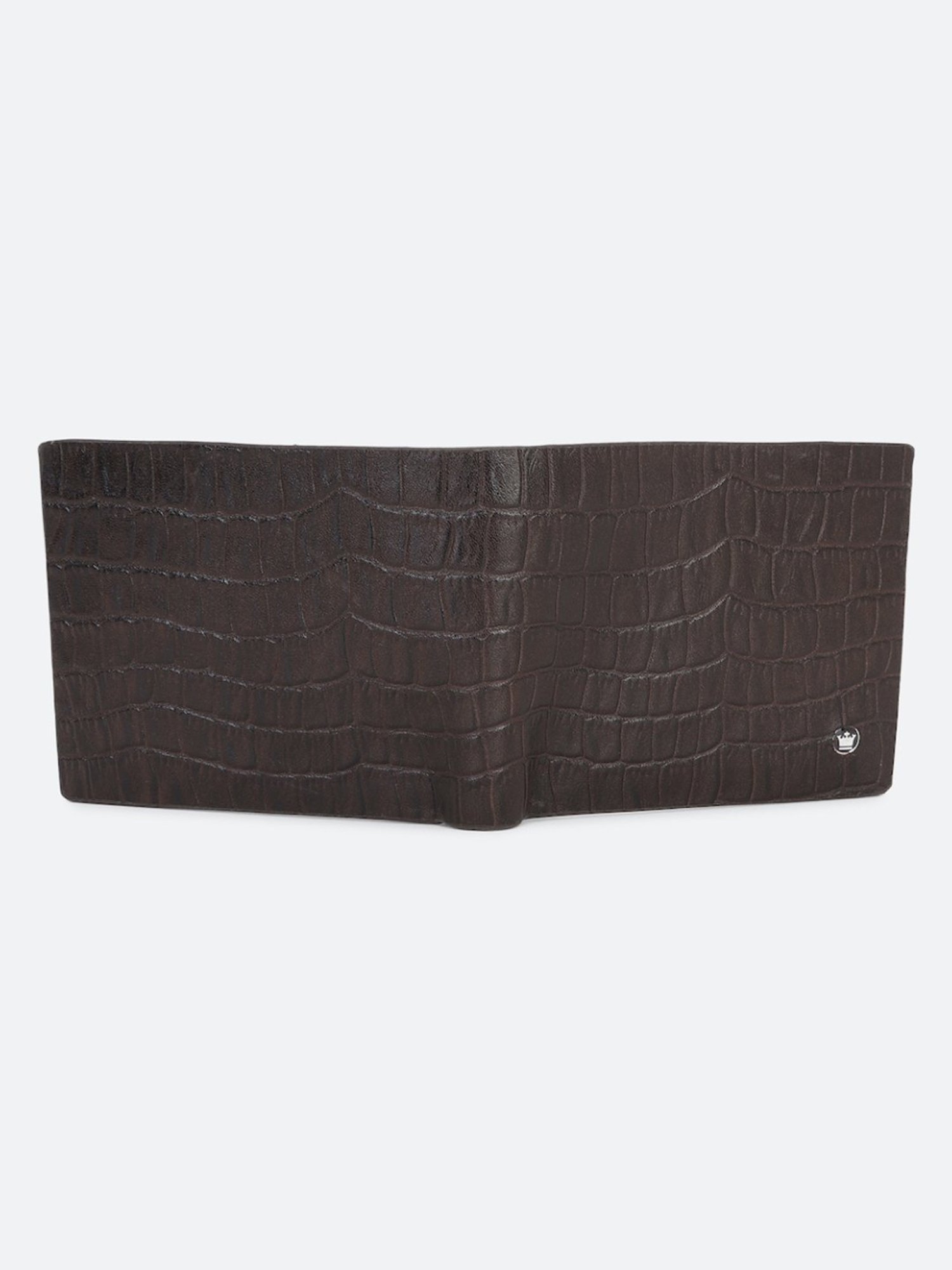 Louis Philippe Brown Leather Textured Bi-Fold Wallet