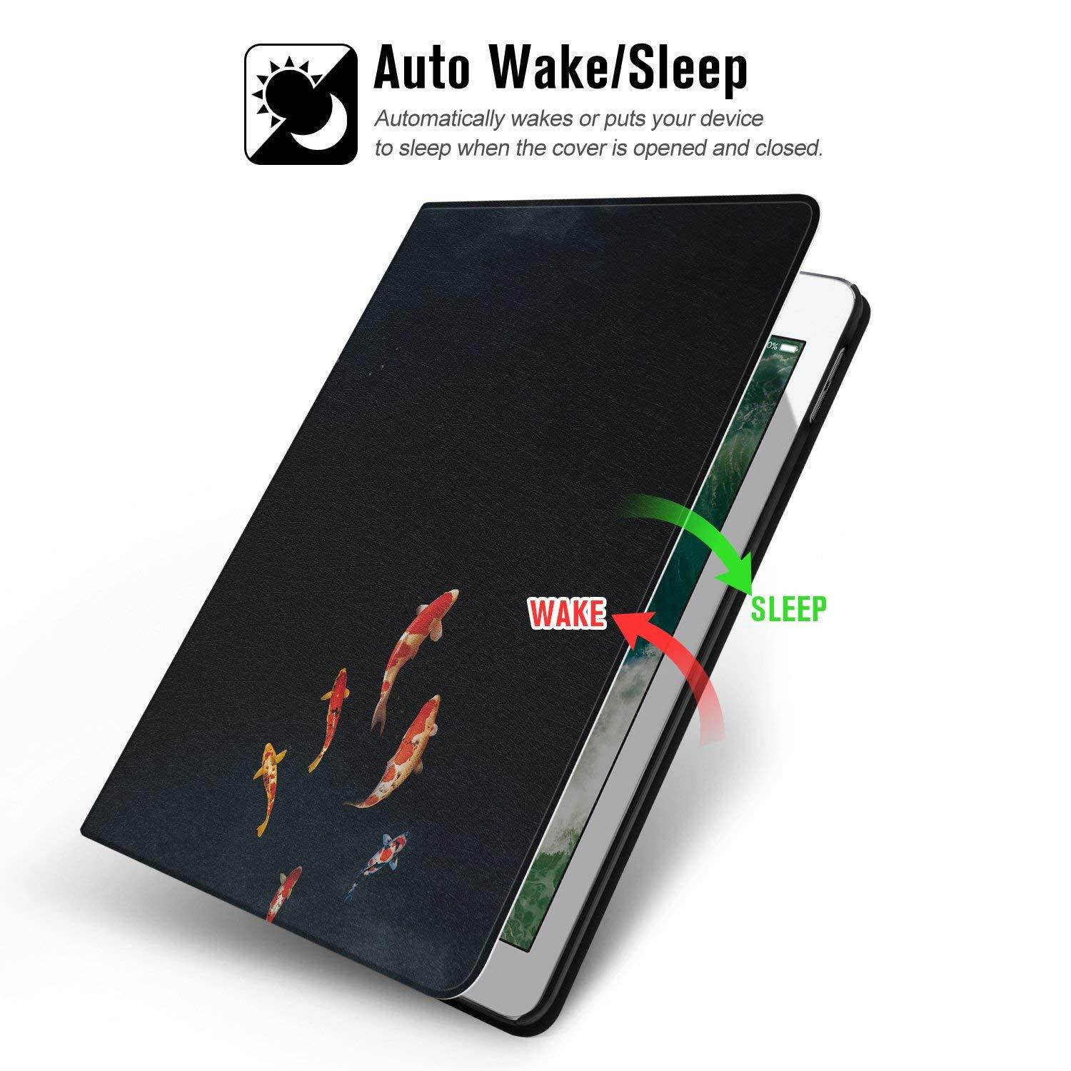 Ayotu iPad 2018/2017 9.7 inch Case,Slim Stand Smart Colorful Cover with Auto Wake and Sleep Smart Protective Cover for iPad 2018/2017 9.7-inch Model-The Carp