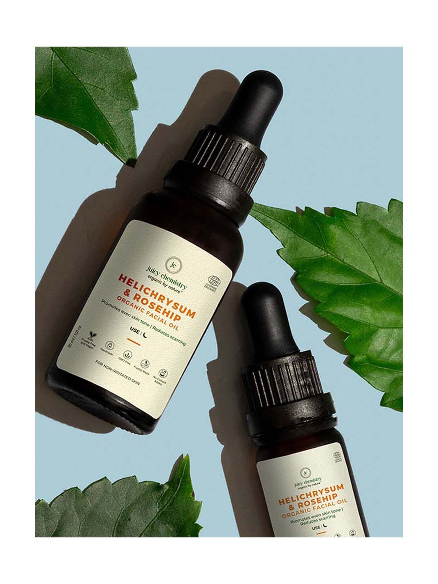 Juicy Chemistry Organic Helichrysum & Rosehip Facial Oil - 10 ml