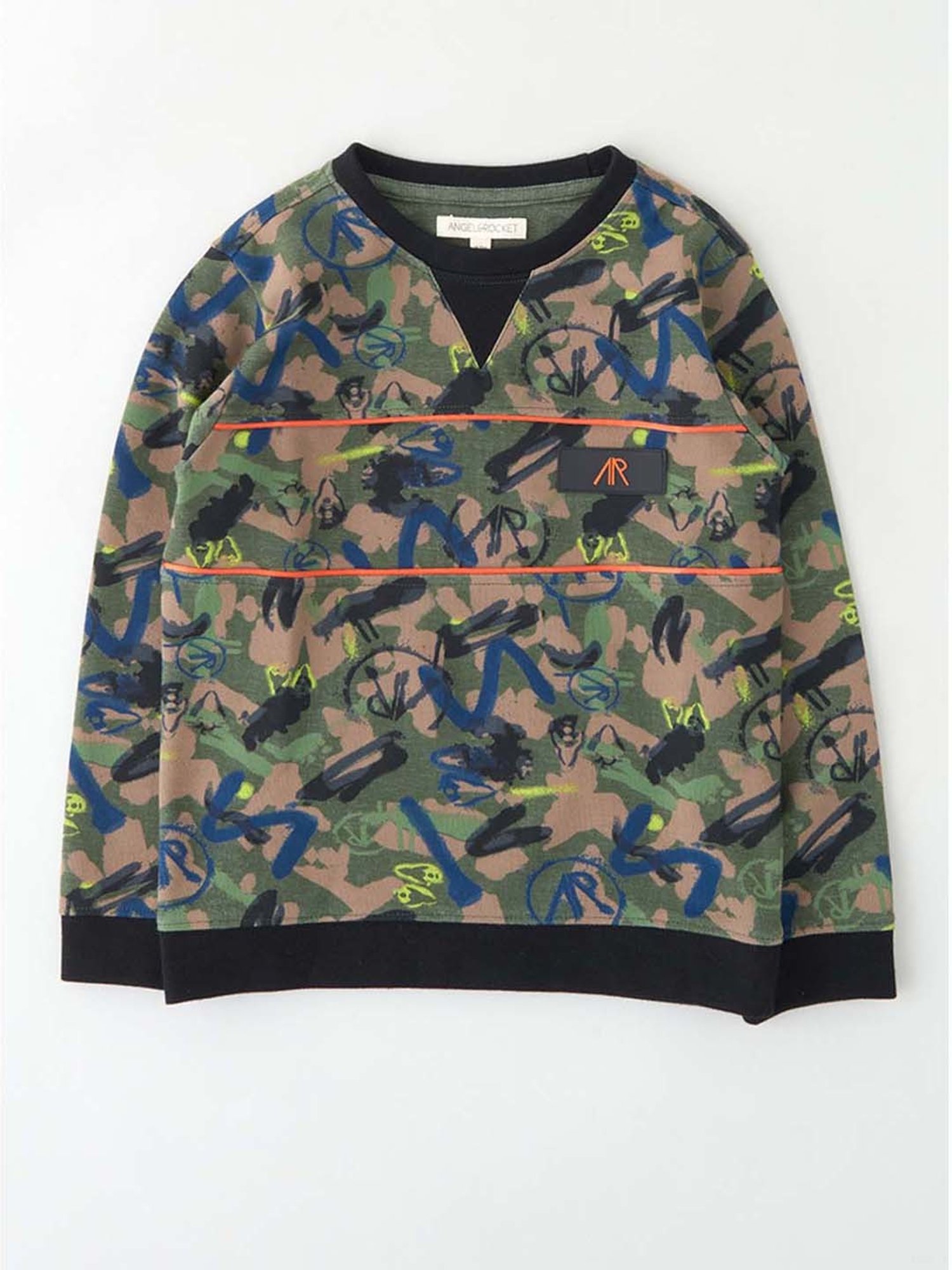 Angel & Rocket Kids Brown & Green Cotton Printed Full Sleeves Sweatshirt