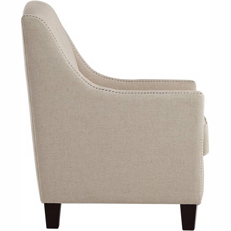 55 Downing Street Tivoli Beige Linen Tufted Armchair