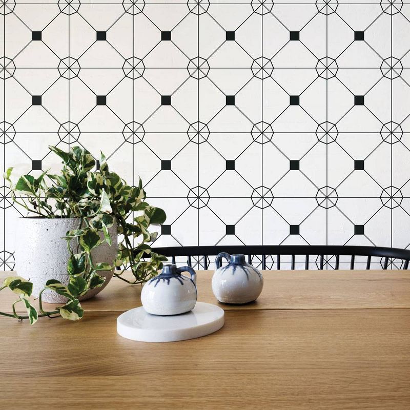 Tempaper Zodiac Self-Adhesive Removable Wallpaper Black/White