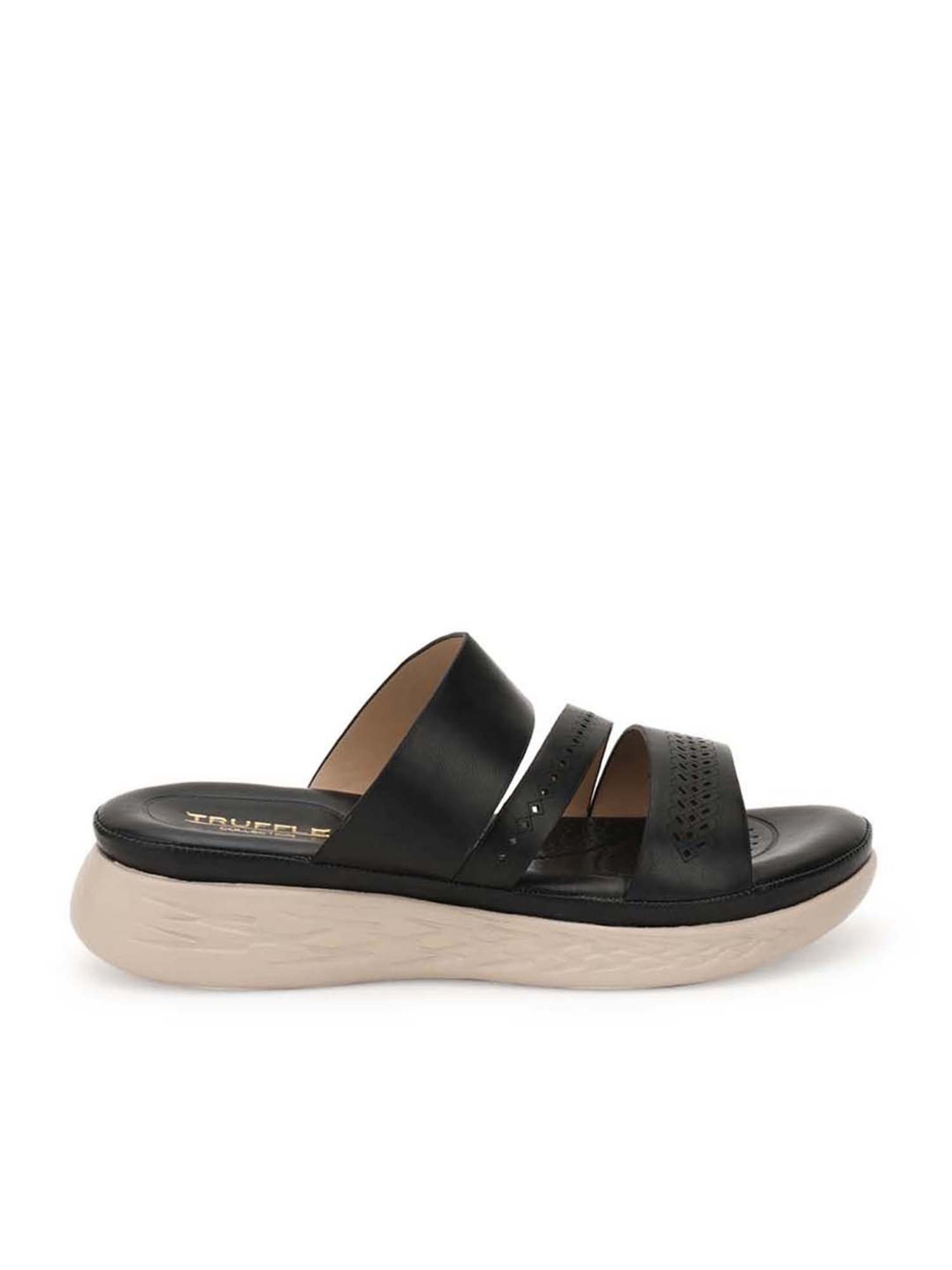 Truffle Collection Women's Black Casual Wedges