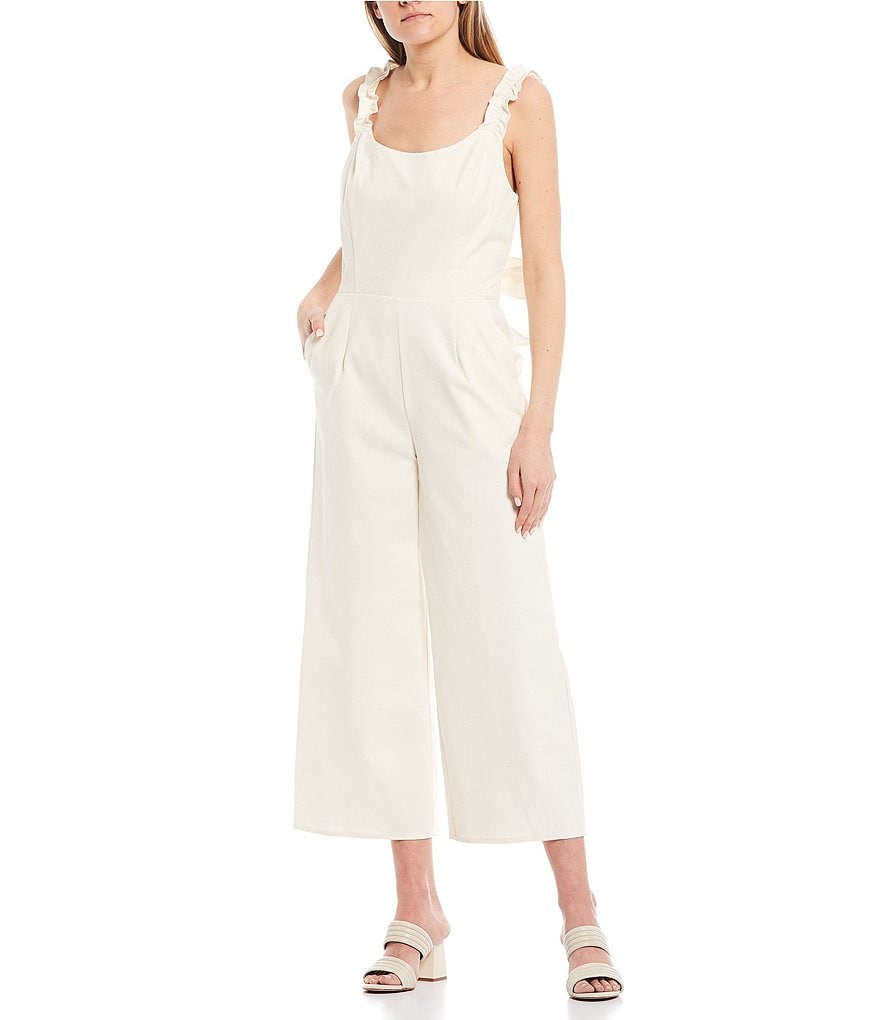 Copper Key Ruffle Strap Jumpsuit