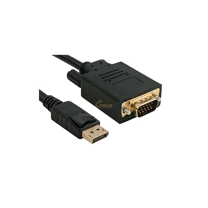 Gold Plated Premium DisplayPort to VGA Male to Male 28AWG 3ft
