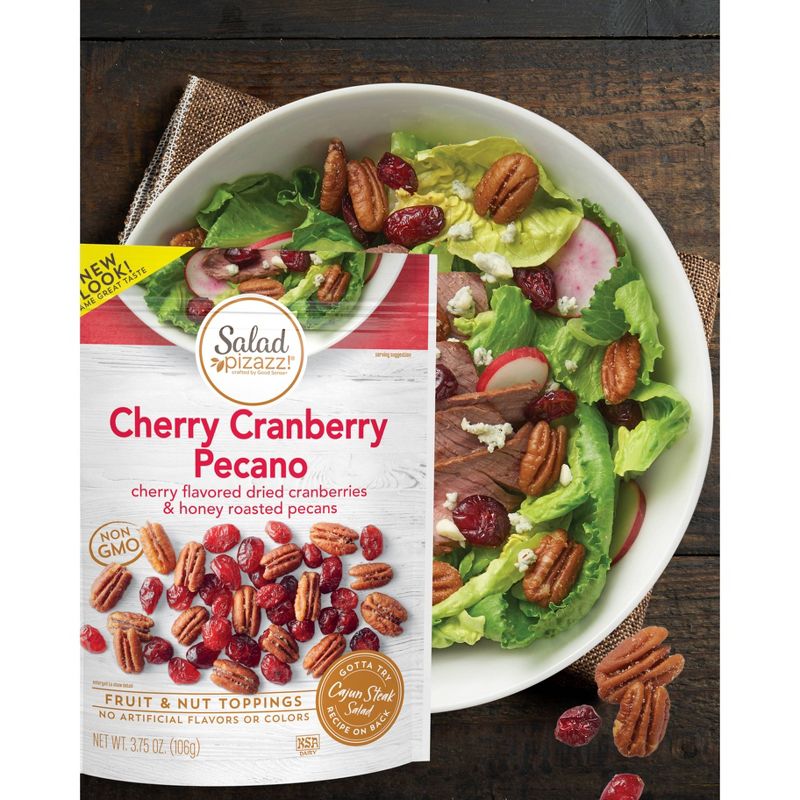 Salad Pizazz! Cherry Flavored Cranberries & Honey Roasted Pecans Salad Topper - 3.75oz
