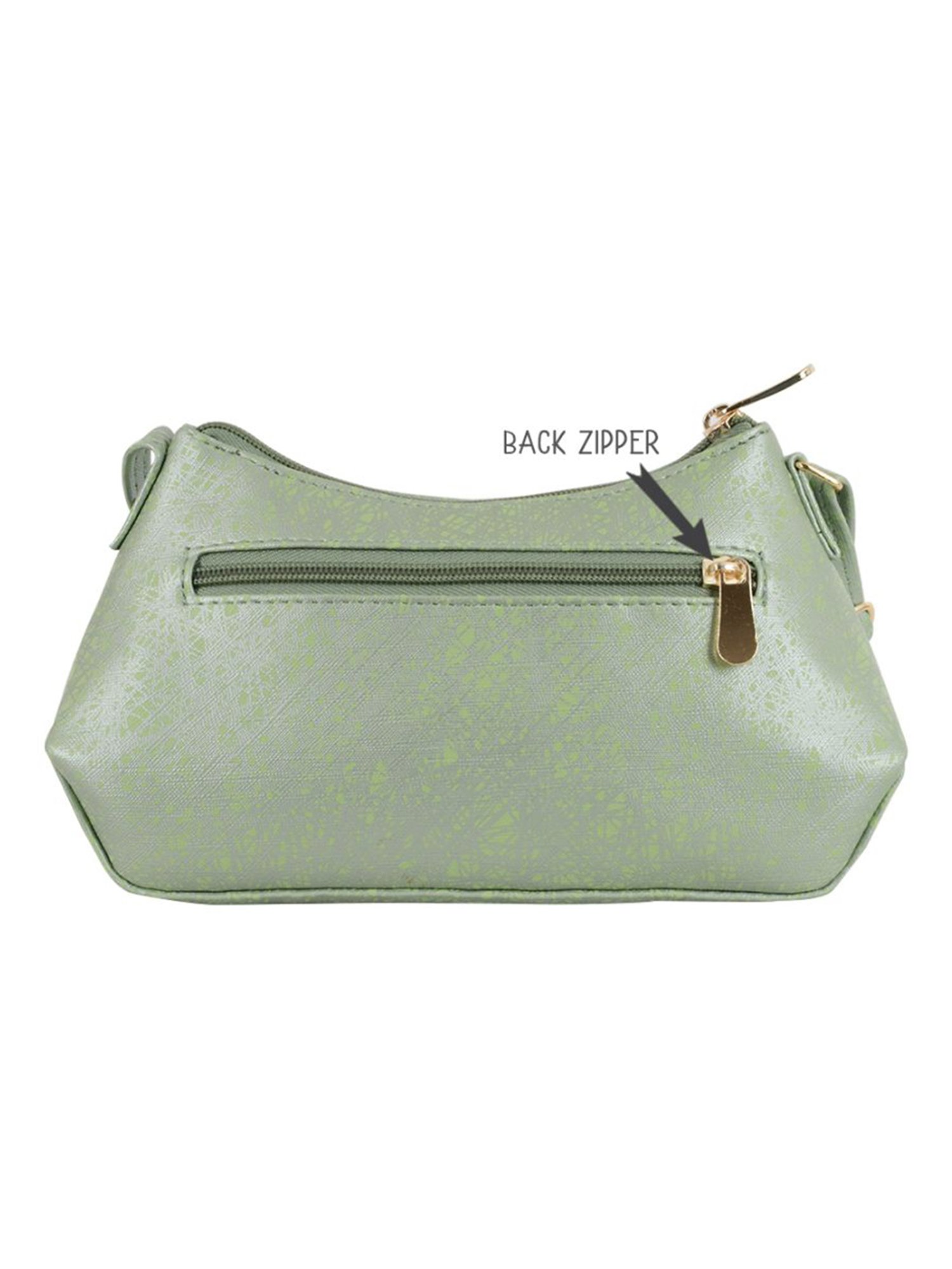 Baggit Green Printed Small Hobo Bag
