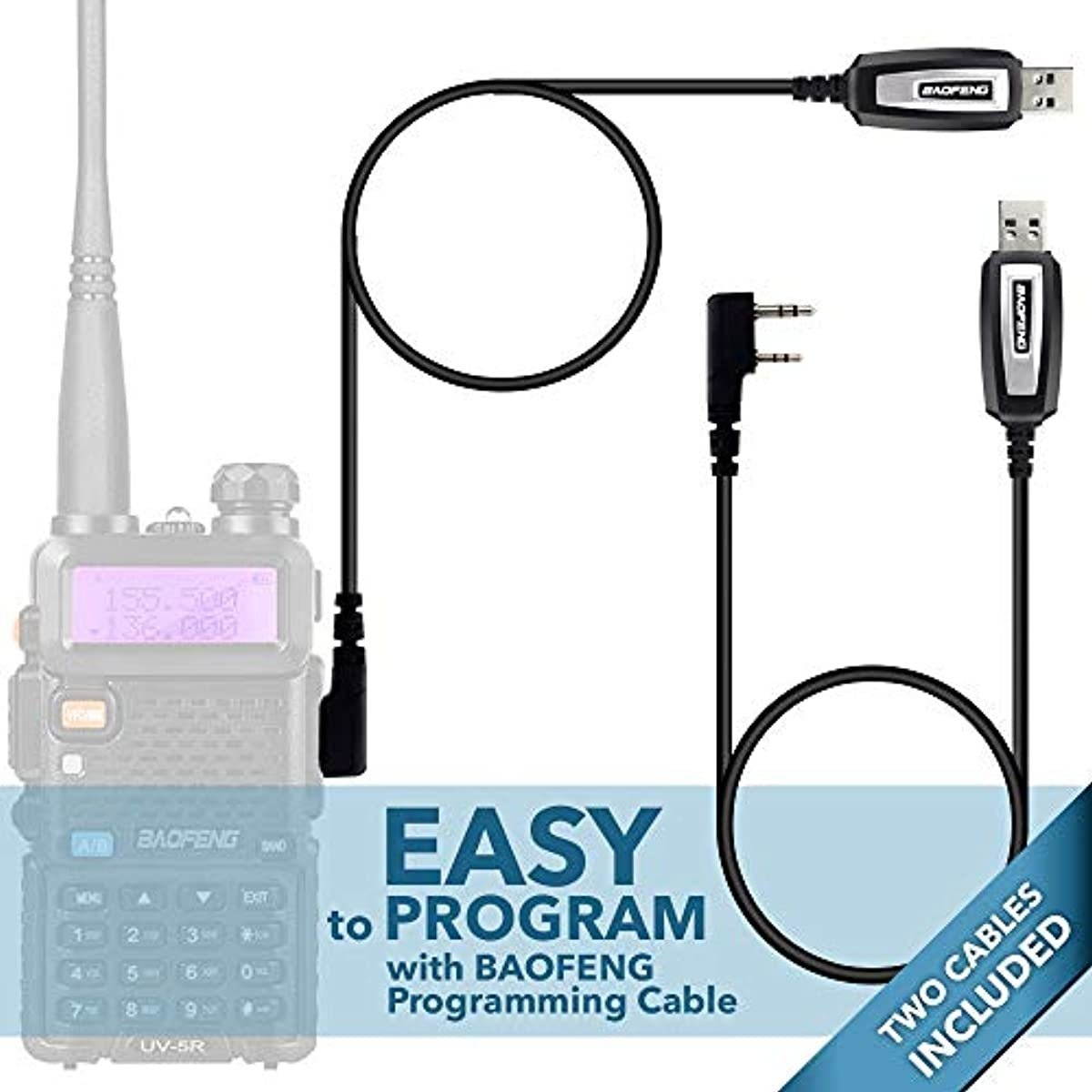 Baofeng USB Programming Cable CH340 Chip for Baofeng UV-5R,BF-F8HP, BF-888S,UV-82HP,GT-3 BF-R3 UV-S9/9S Handheld ham Radio transceiver Ham Two Way Radio with Driver CD