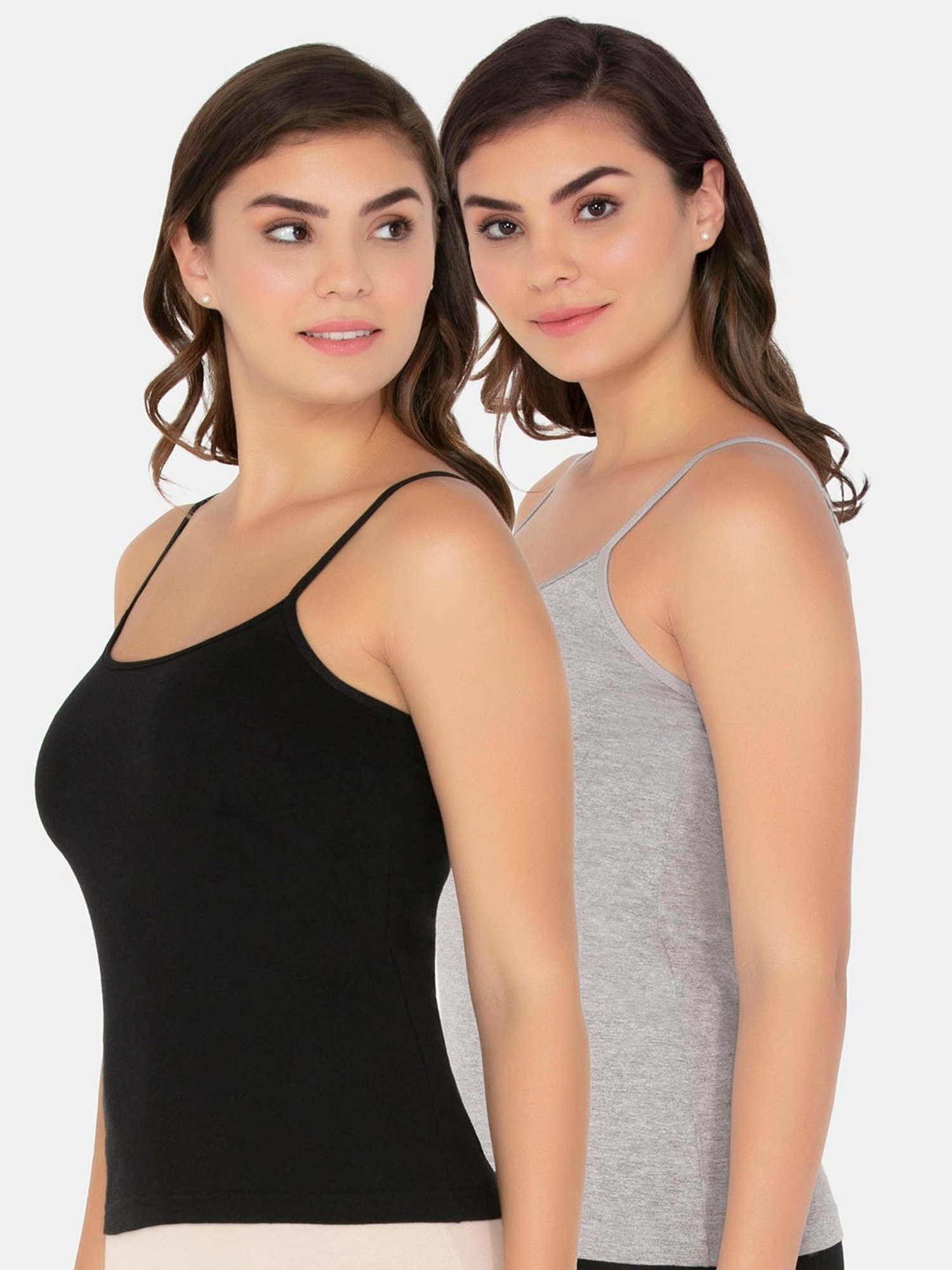 Amante Multicolor Cotton Camisole (Pack Of 2)