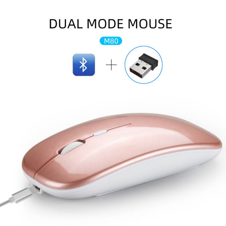 Rechargeable wireless mouse mute 2.4G office mouse with 500 mAh built-in battery