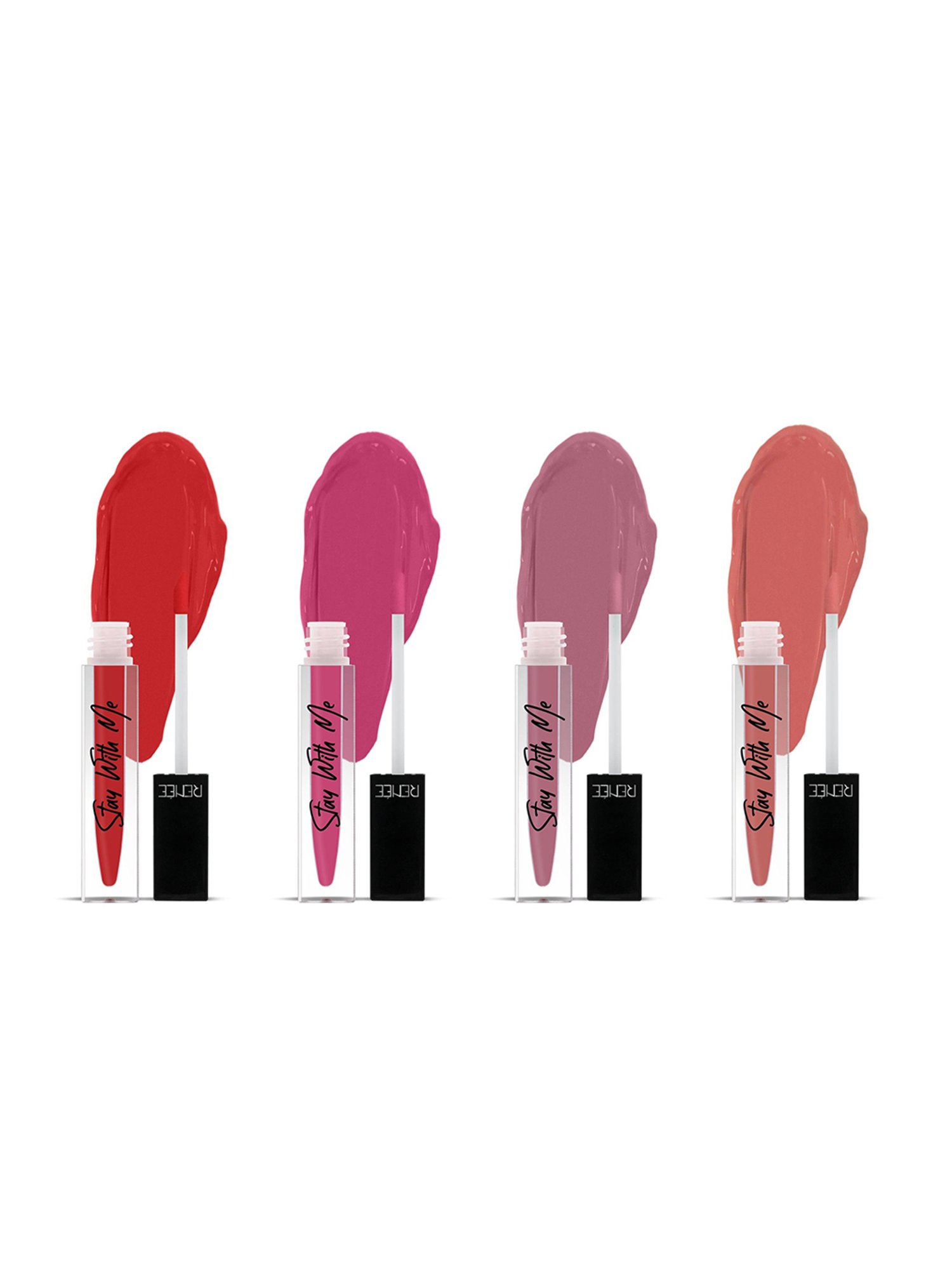 RENEE Stay With Me Matte Liquid Lip Color 01 - Set of 4