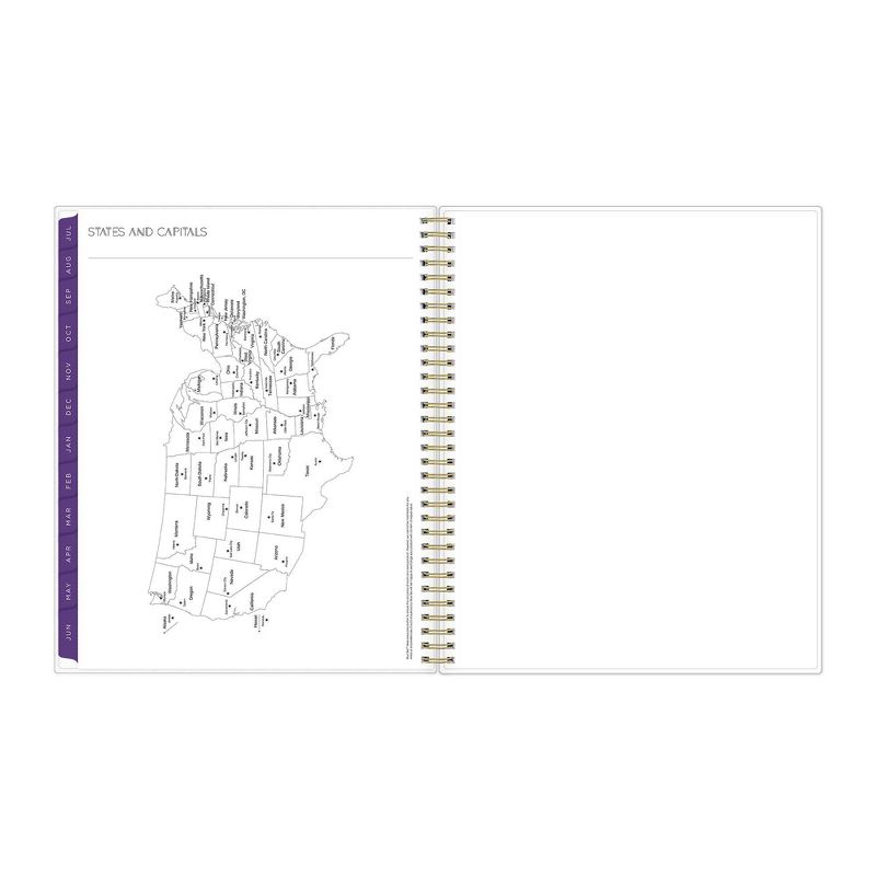 2021-22 Academic Planner 8.5" x 11" Flexible Plastic Cover Weekly/Monthly Wirebound Alcohol Ink Purple - May Designs