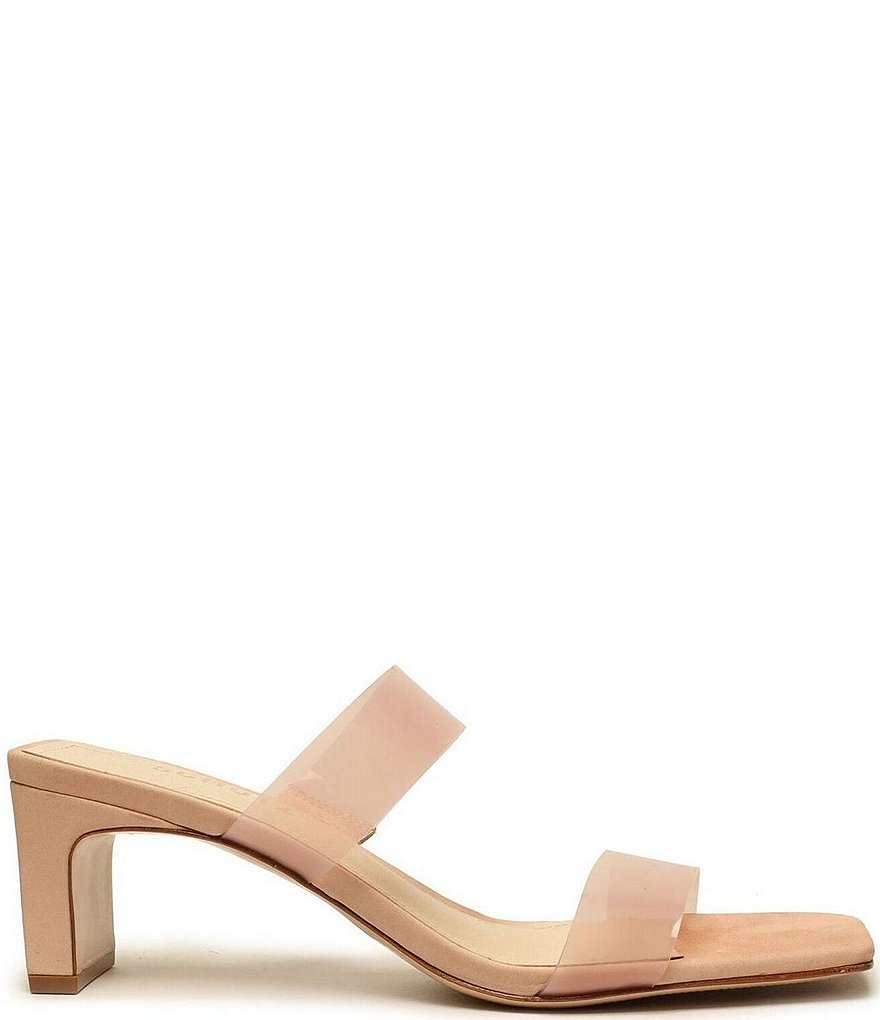 Schutz Taina Clear Vinyl Dress Square Toe Slides