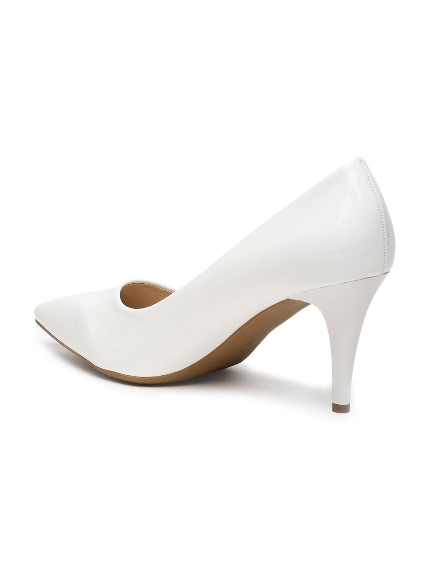 Flat N Heels Women's White Stiletto Pumps