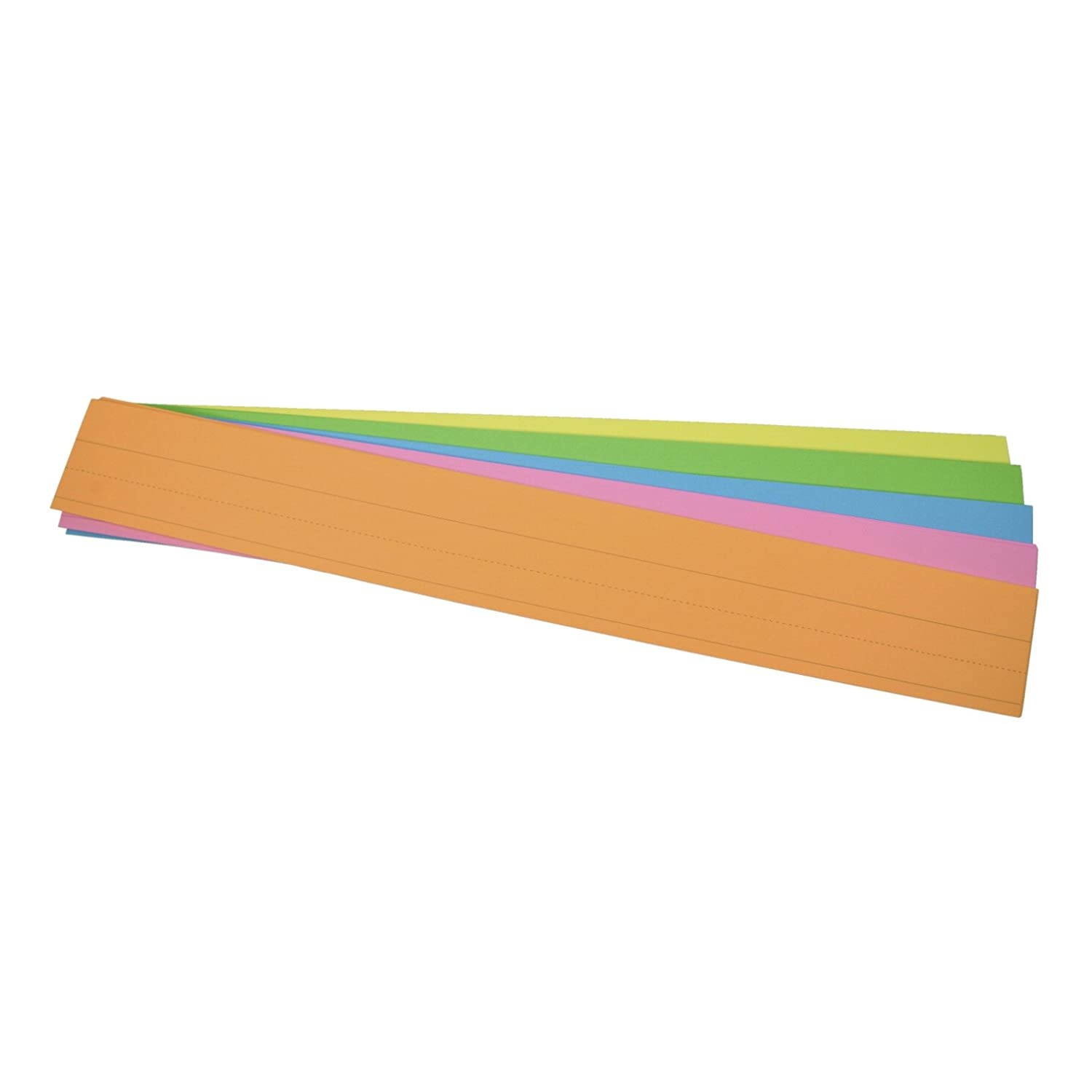 School Smart Sentence Strip, 3 x 24 Inches, Assorted Neon Colors, 90 lb, Pack of 100