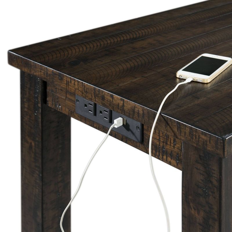 Stanford Multipurpose Bar Dining Table Set Smokey Walnut - Picket House Furnishings