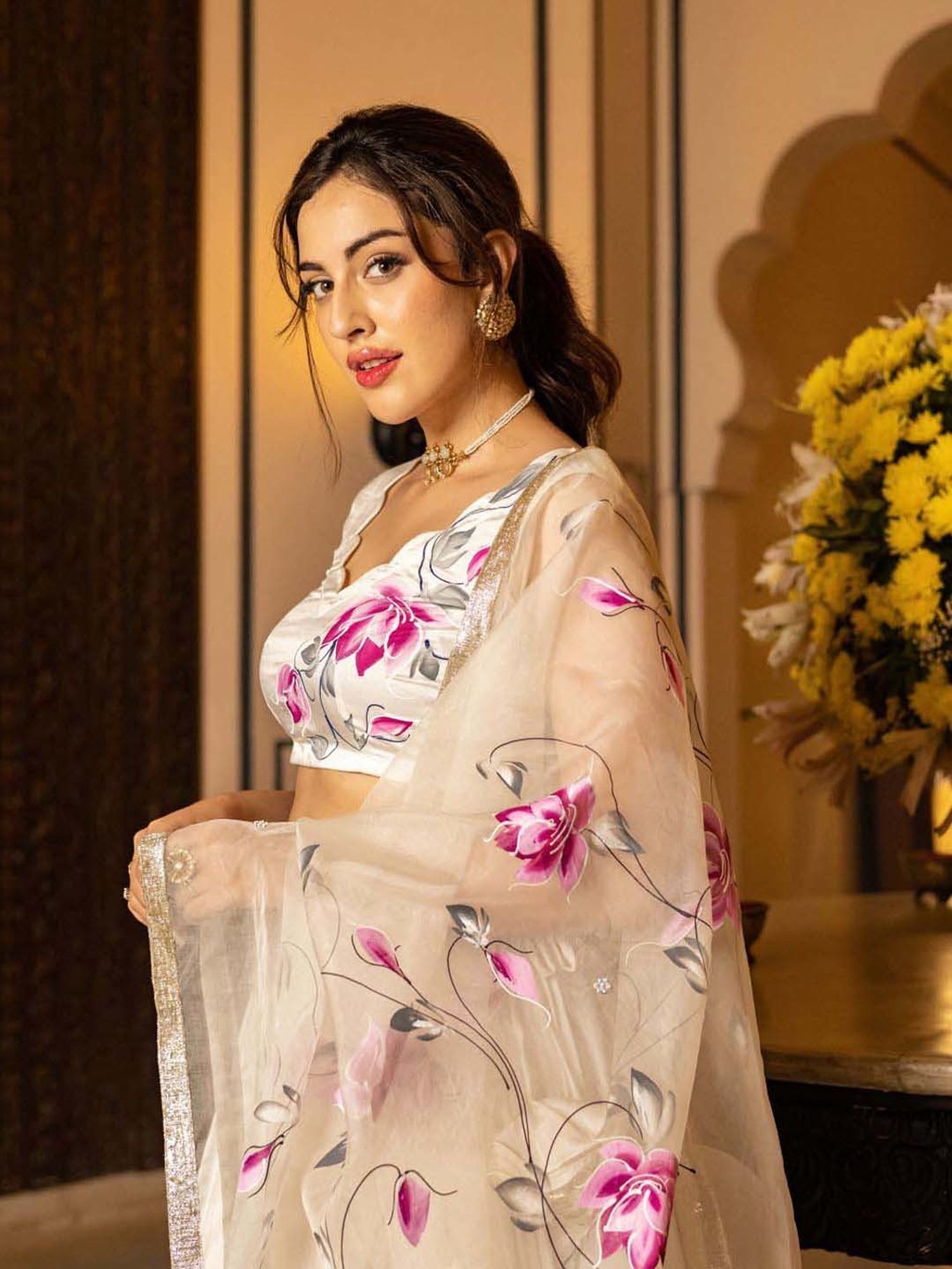 studiorasa Purple Hand Block Print Lehenga Set