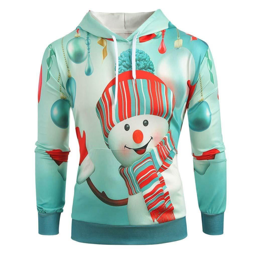 LATINDAY Unisex Cute Christmas Hoodie Sweatshirts Casual Printed Kangroo Pocket Pullover