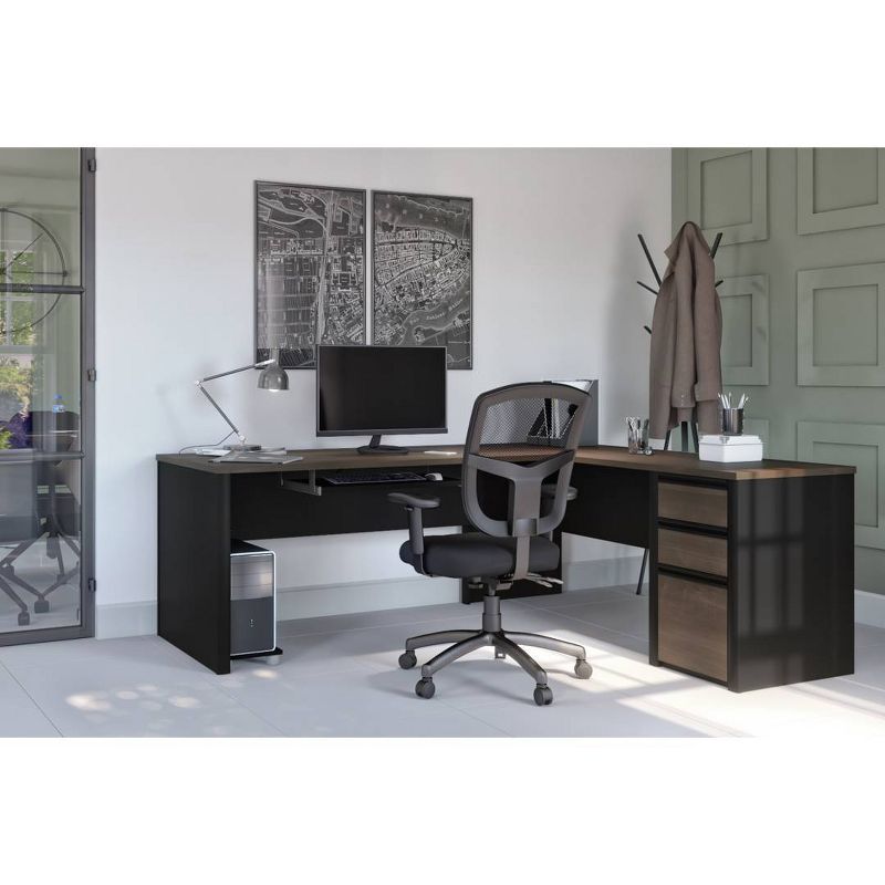 Connexion L Shaped Workstation Antigua/Black - Bestar