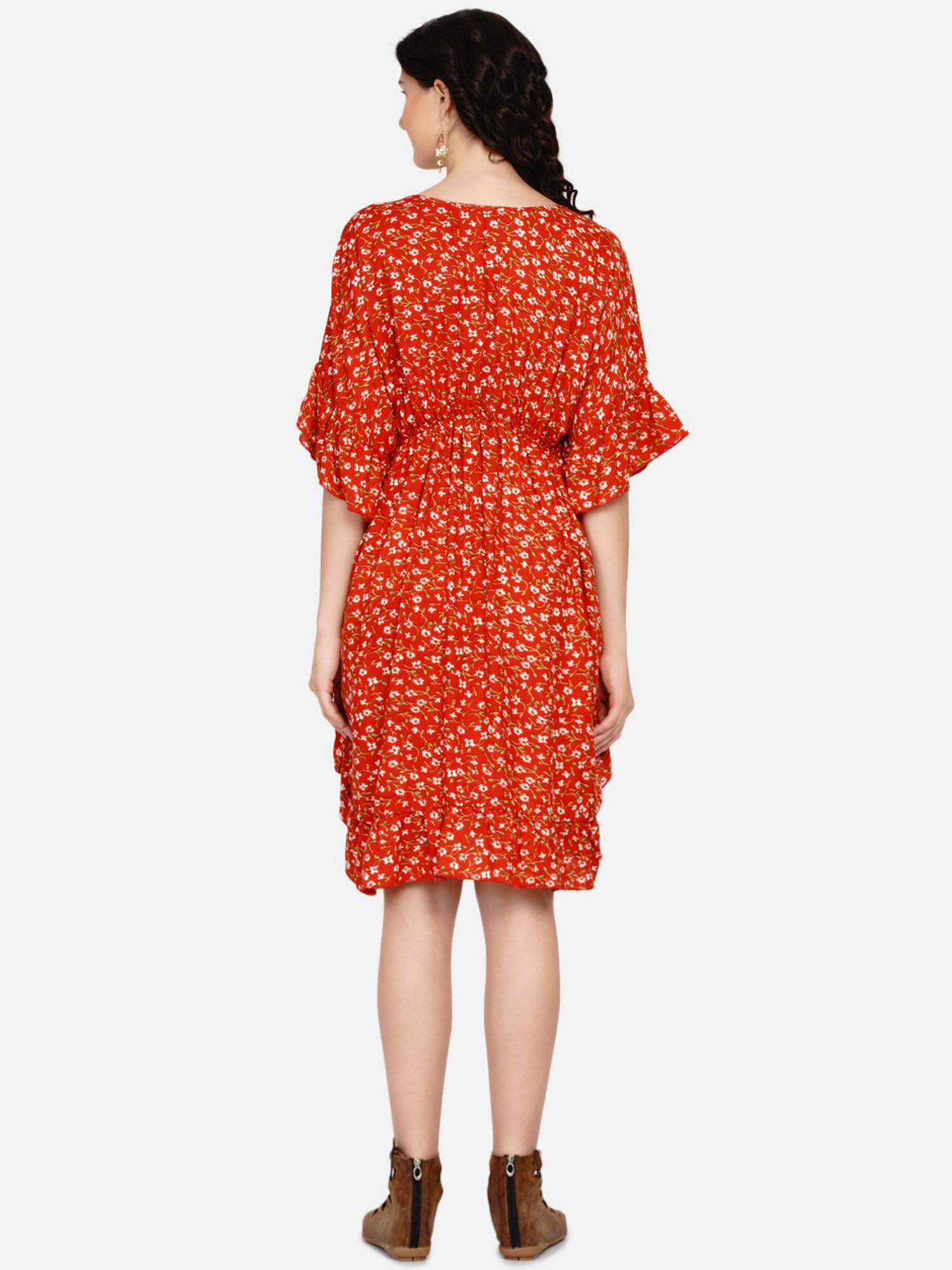 Mine4Nine Red Floral Print Maternity Dress