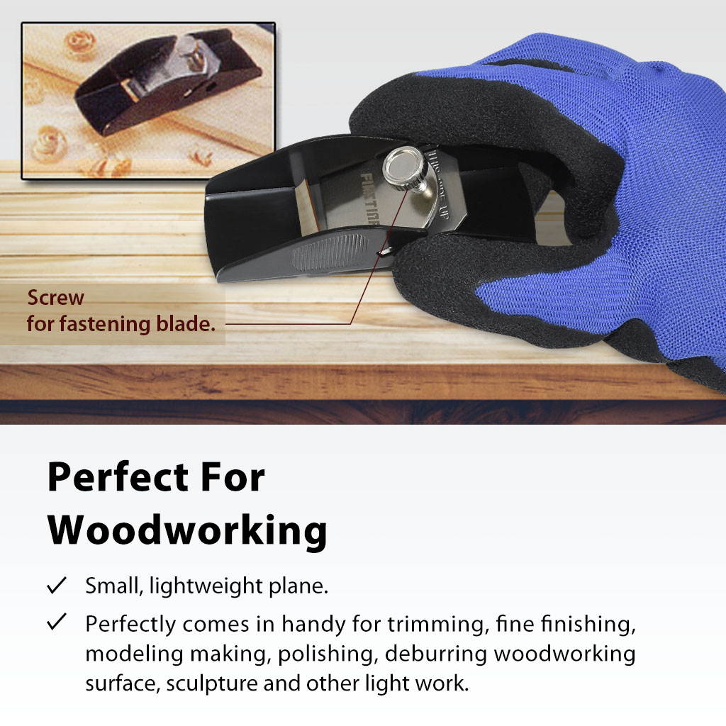 FIRSTINFO Mini Hand Plane Small Lightweight Steel Body Trimming Plane for Woodworking / Trimming / Wood Planing