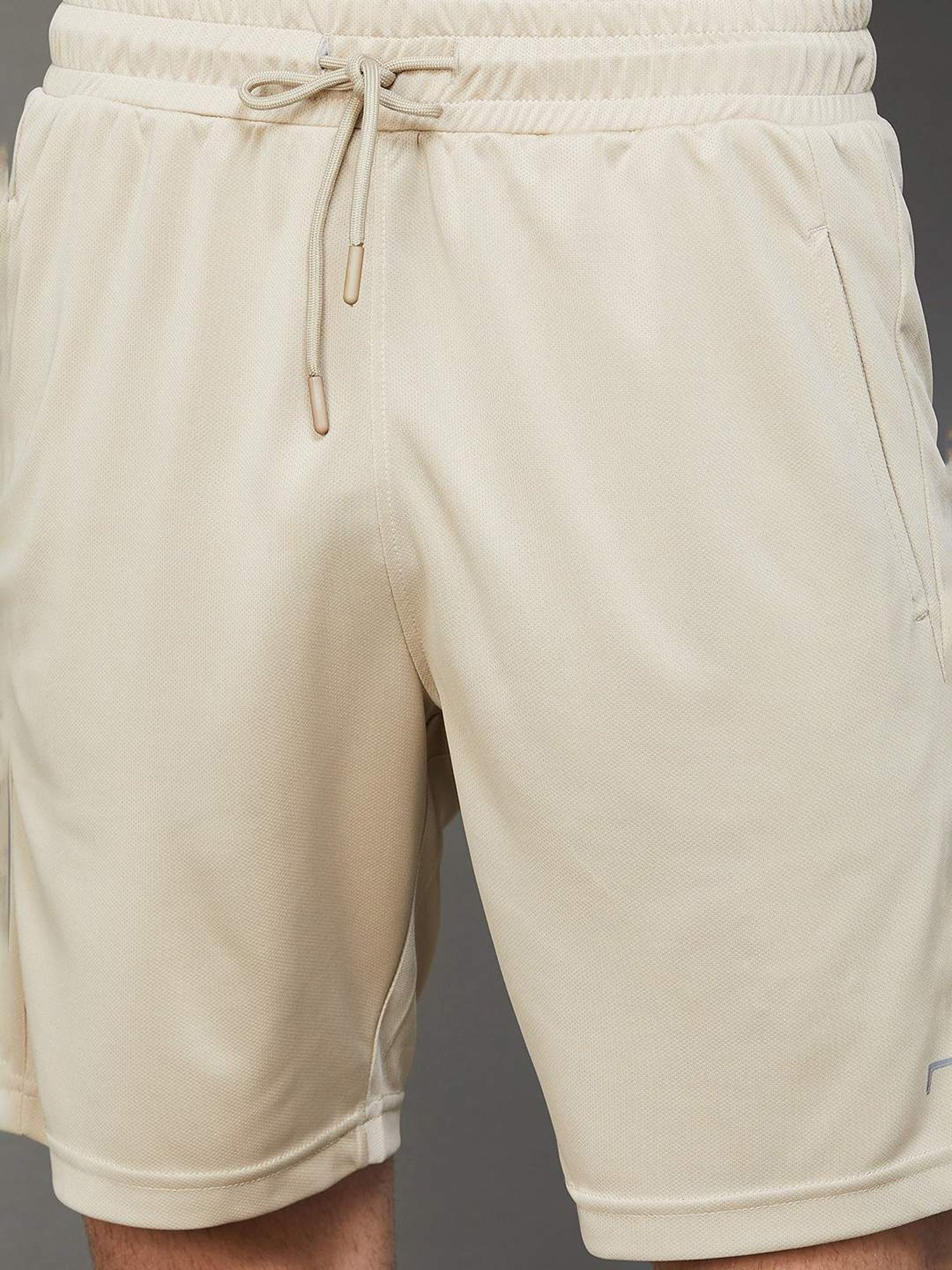 Adidas White Regular Fit Striped Sports Shorts