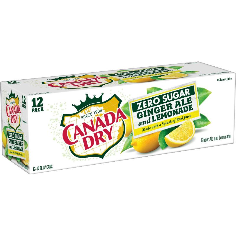Canada Dry Zero Sugar Ginger Ale and Lemonade Soda - 12pk/12 fl oz Cans