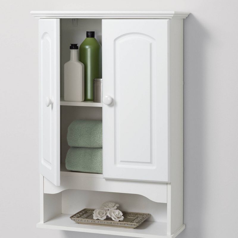 Classic Hartford White Wall Cabinet White Wood - Zenna Home