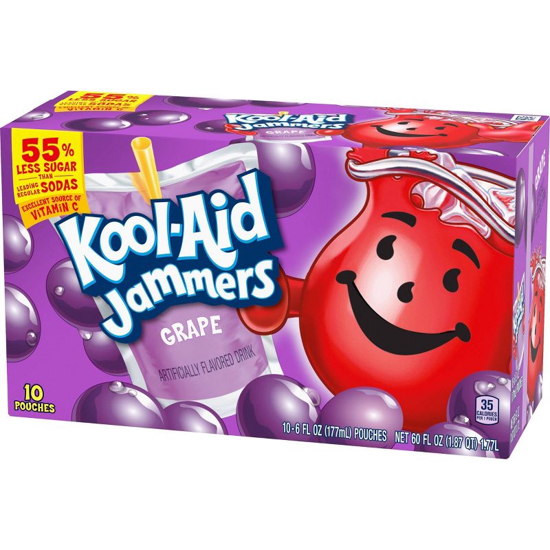 Kool-Aid Jammers Grape Juice Drinks - 10pk/6 fl oz Pouches