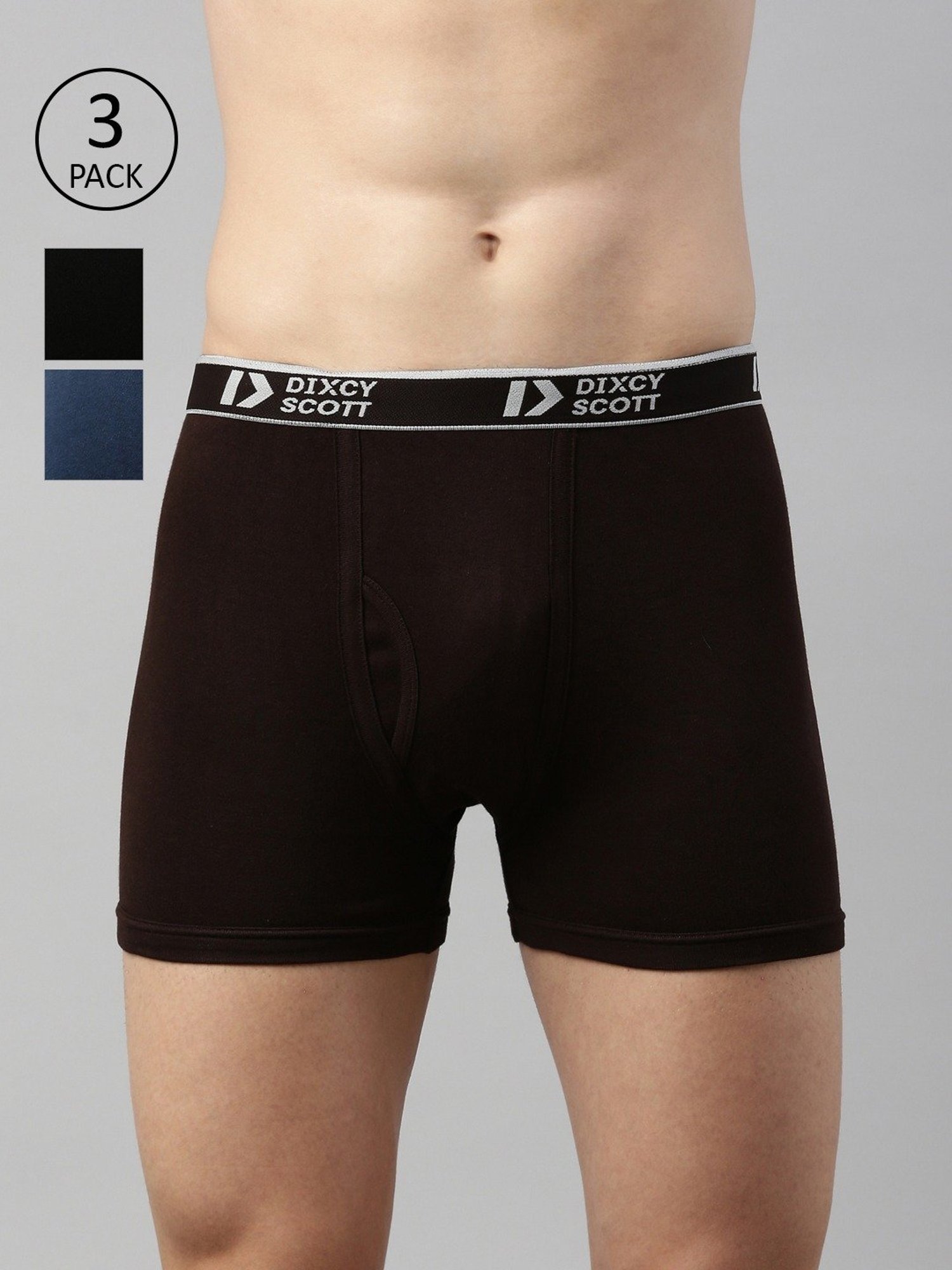 Dixcy Scott Originals Multi Cotton Regular Fit Trunks - Pack Of 3