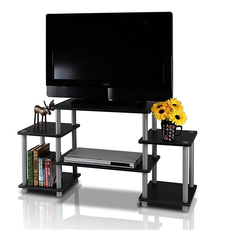 TurnNTube No Tools Entertainment TV Stands BlackGrey amp Simplistic End Table EspressoBlack