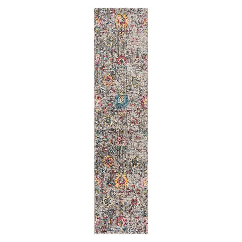 2'x8' Floral Runner Gray - Safavieh