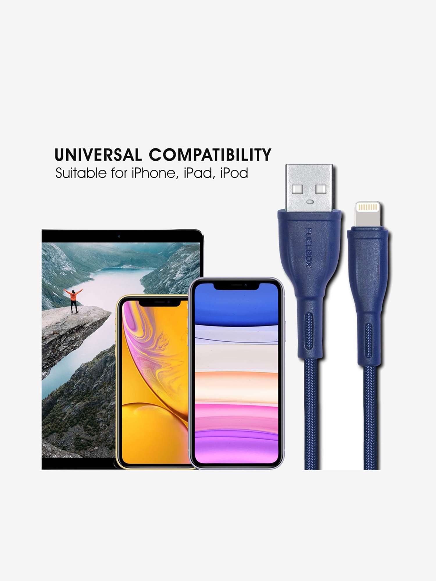 Moerdon SCB138 Fast Charging Data transfer Cable with LED indicator (Black)