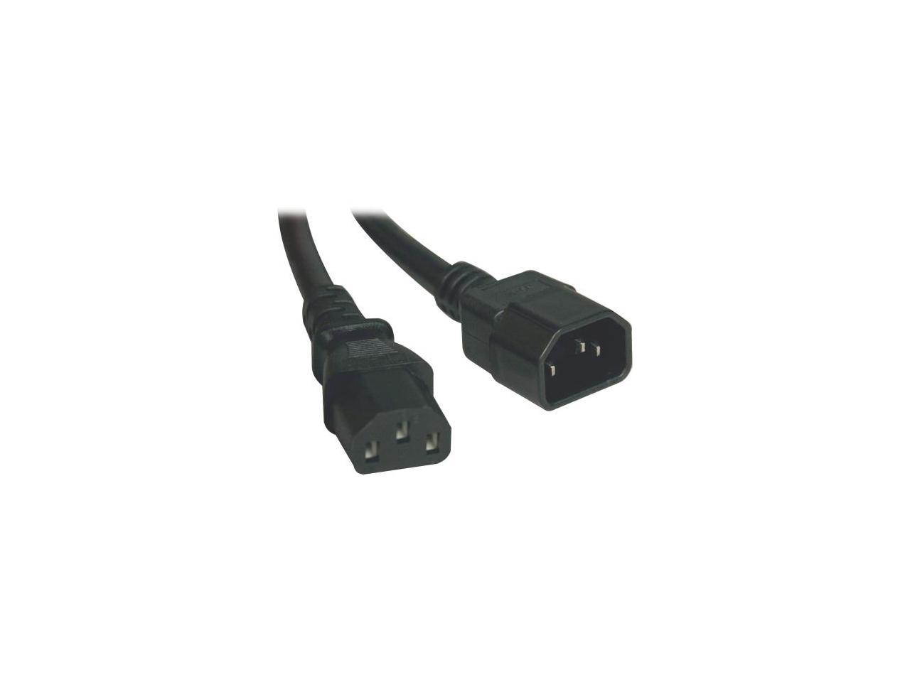 SA Heavy-Duty Power Extension Cord, 15A, 14AWG (IEC-320-C14 to IEC-320-C13), 3-ft