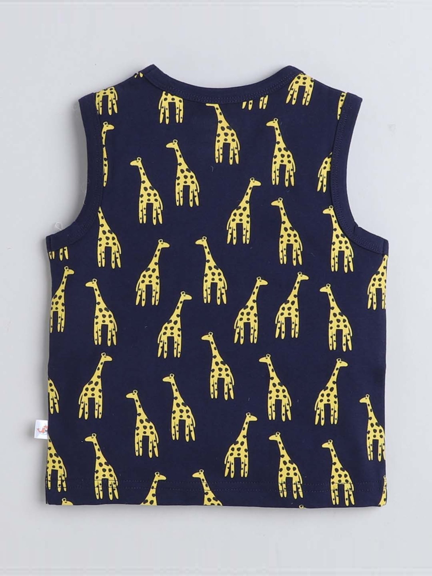 Bumzee Kids Navy & Yellow Cotton Printed T-Shirt Set