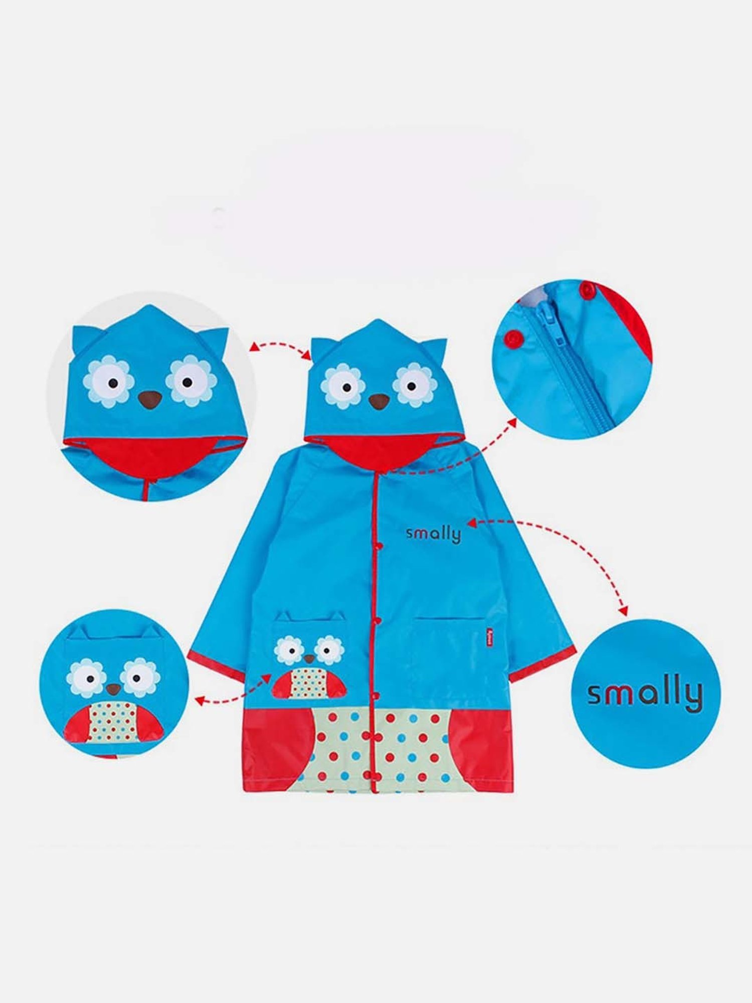 Little Surprise Box Kids Pink Printed Full Sleeves Raincoat