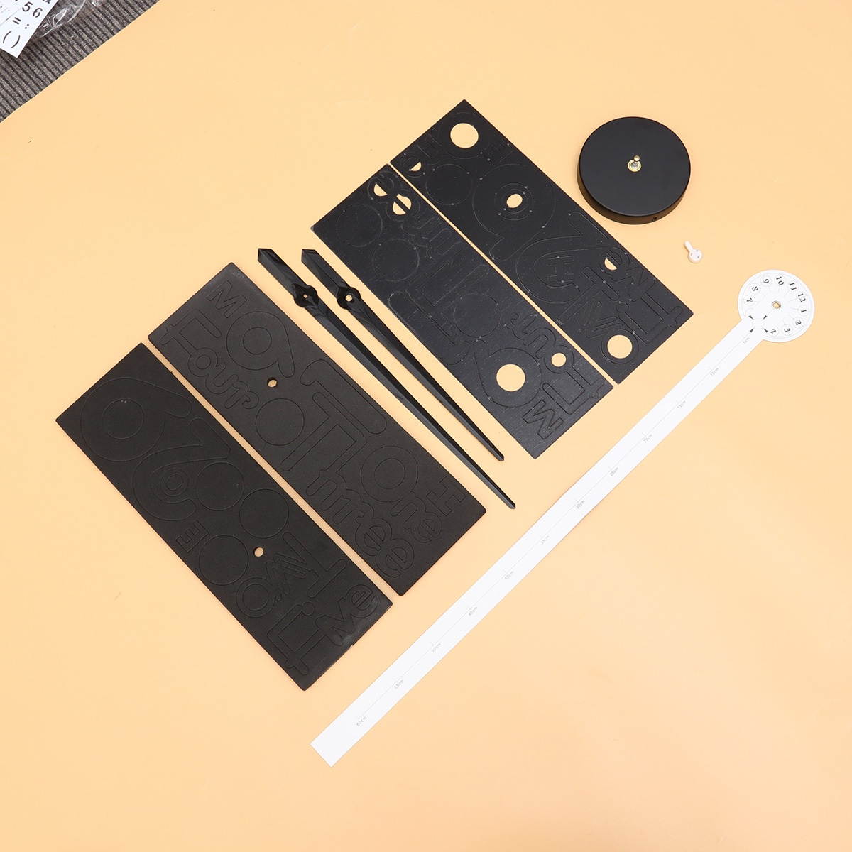 Acrylic Wall Clock DIY Traceless Simple Wall Hanging Clock for Home (Without Battery Black, 47inches)