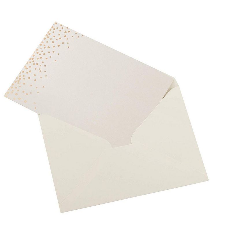 Sustainable Greetings 50-Pack Ivory Gold Foil Blank Greeting Cards, Plain Thank You Invitation Postcard Notecard, 5x7 in