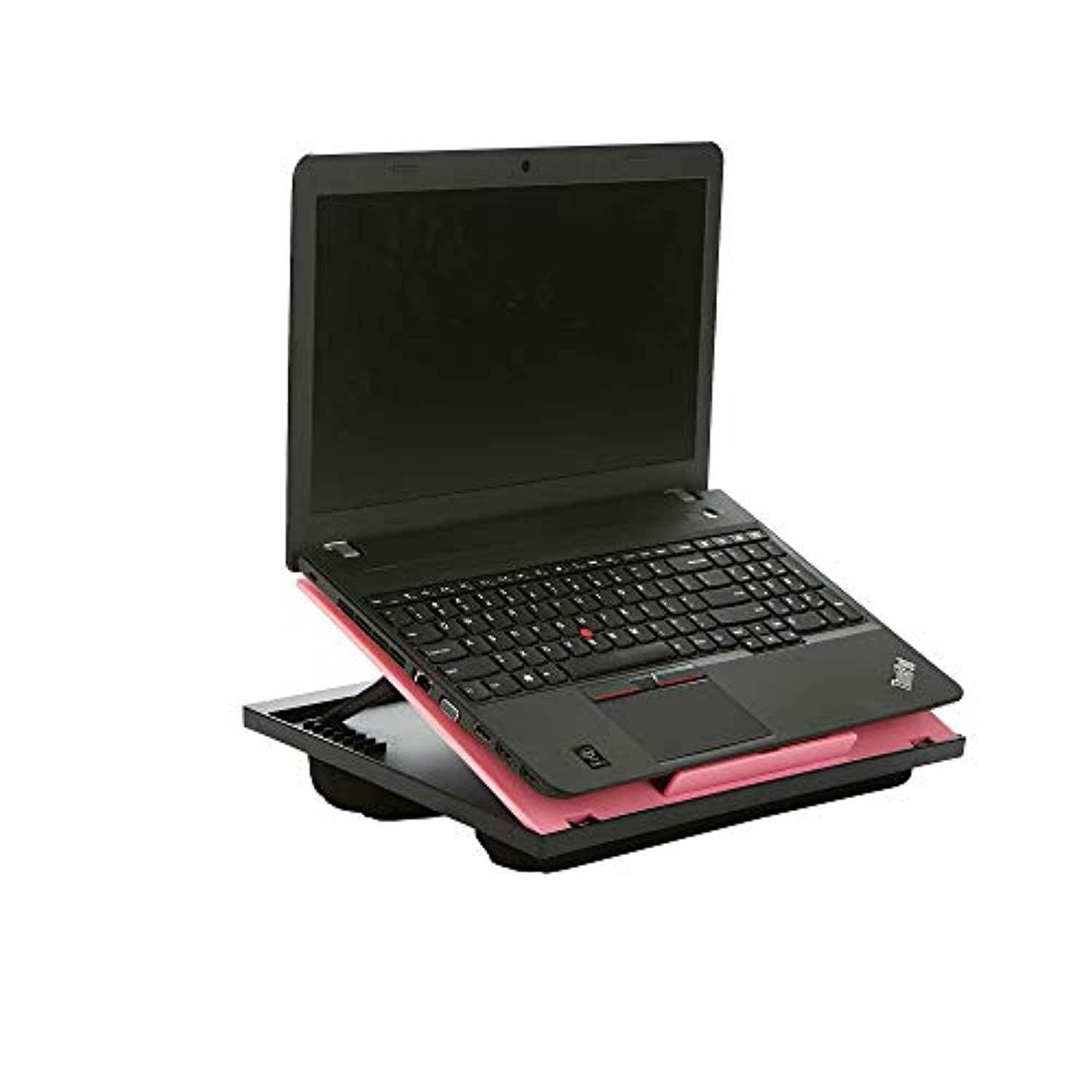 mind reader ltadjust-pnk adjustable 8 position top desk with cushions, monitor, laptop lap holder, pink, 11.12 d x 14. 75 w x 3