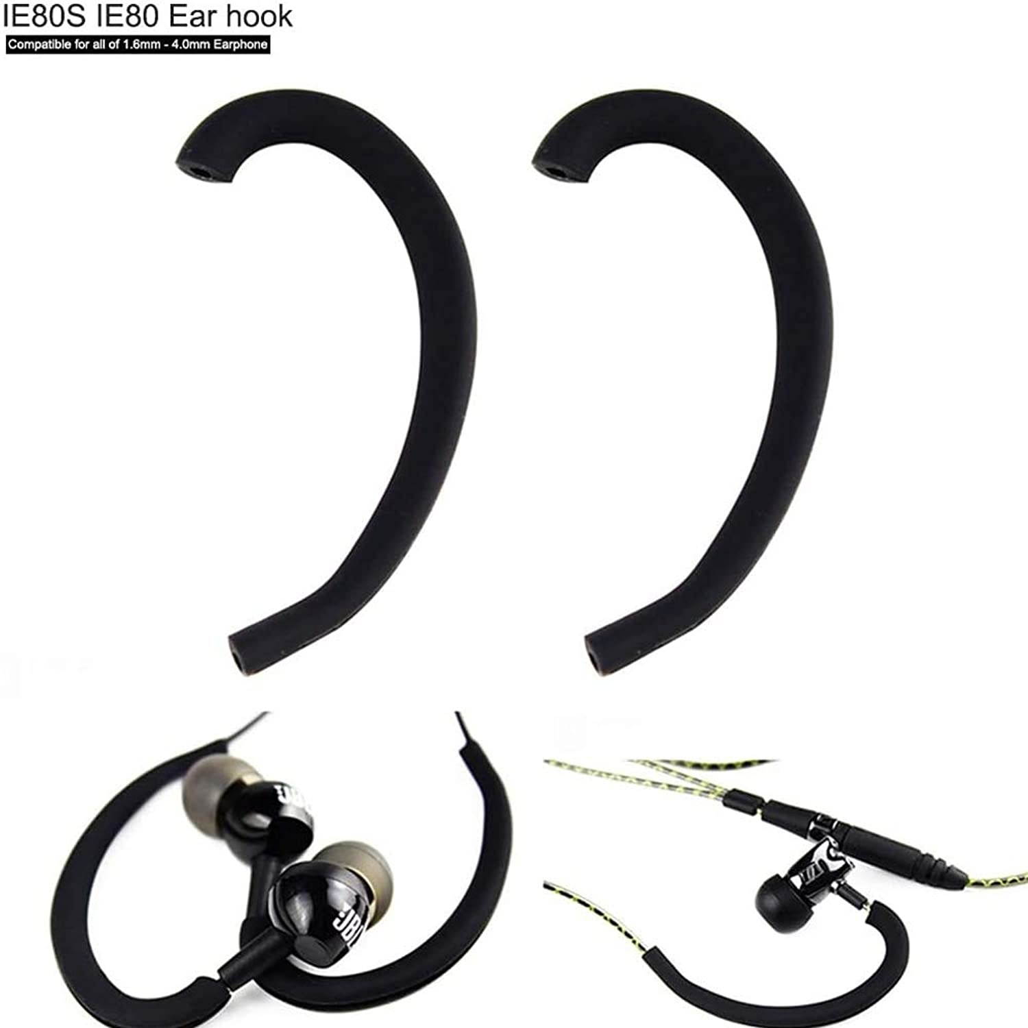 EarHooks Ear Hook Compatible for IE80s, IE80, SE535, AKG3303 and All of 1.6mm to 4.0mm Wire Earphone Headset Great for Running Jogging, Cycling, Gym and Other Fitness Activities