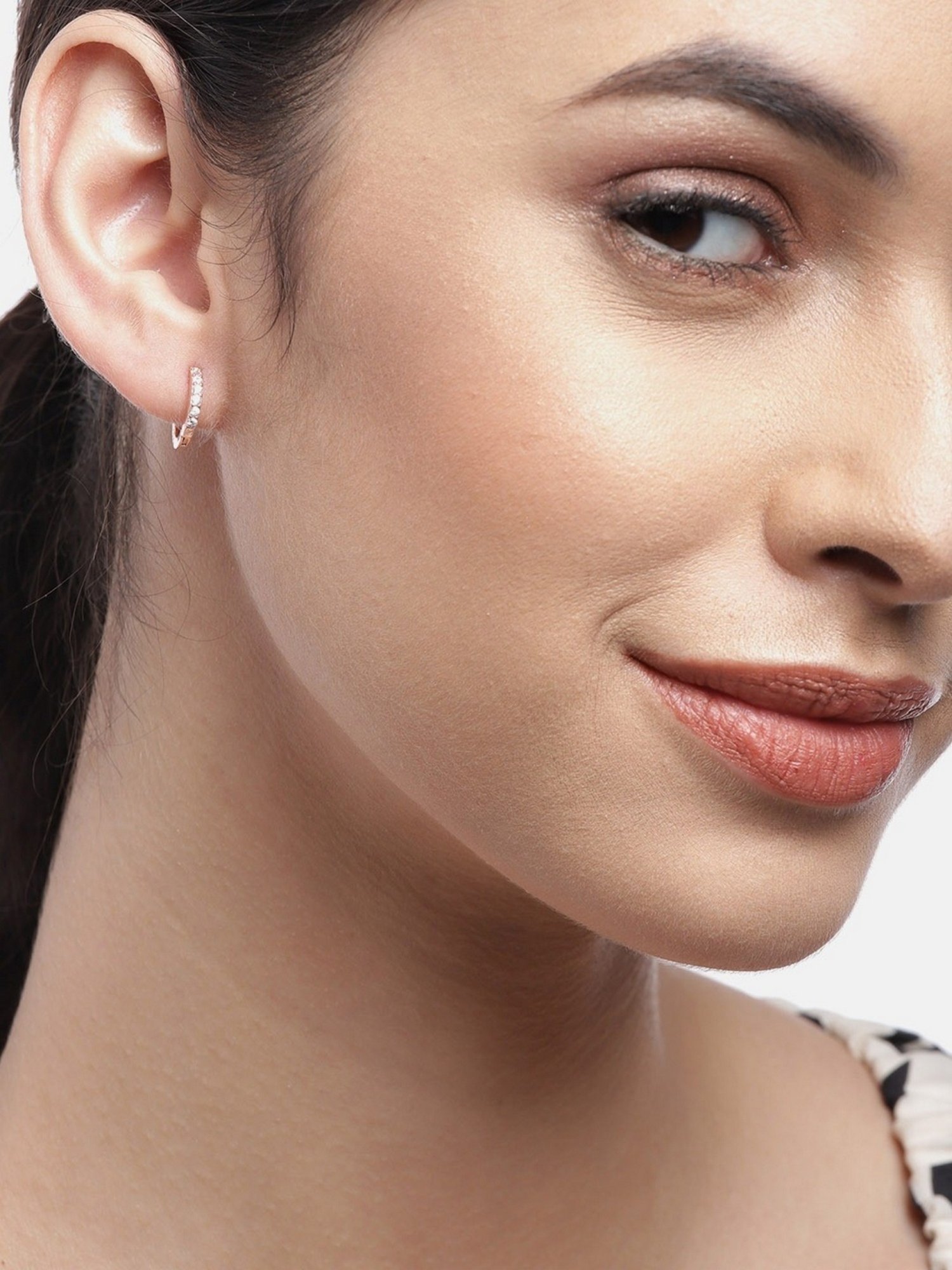 Zavya Triple-CZ 92.5 Sterling Silver Stud & Hoop - Set of 3