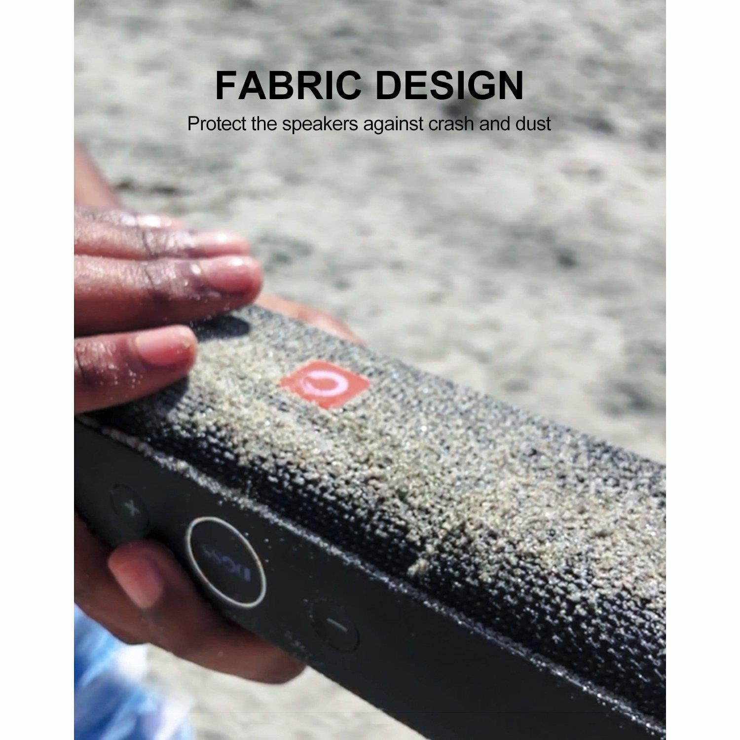 DOSS E-go II Portable Bluetooth Speakers with Superior Sound and Extra Bass, IPX6 Waterproof, Built-in Mic, 12W Driver, 12-Hour Playtime, Wireless Speakers for Phone, Computers, TV and More - (Black)